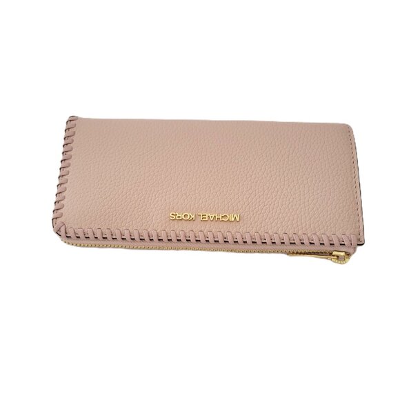 Michael Kors Jet Set Travel Large Three Quarter Zip Wallet Powder Blush Leather - Picture 5 of 6